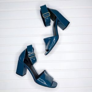 Via Spiga Blue Patent Leather Sandals